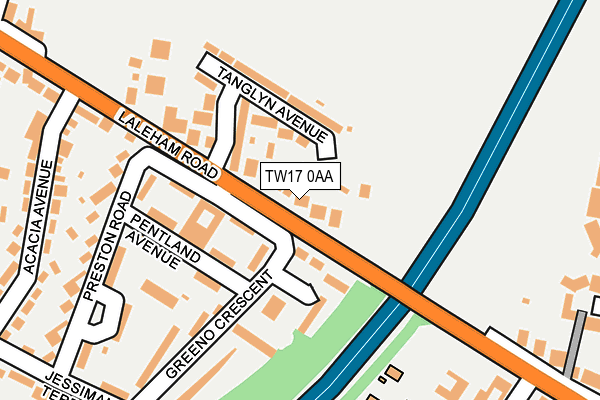 TW17 0AA map - OS OpenMap – Local (Ordnance Survey)