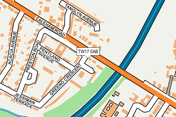TW17 0AB map - OS OpenMap – Local (Ordnance Survey)
