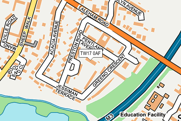TW17 0AF map - OS OpenMap – Local (Ordnance Survey)