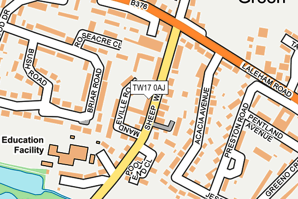 TW17 0AJ map - OS OpenMap – Local (Ordnance Survey)