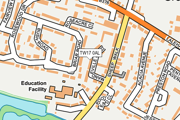 TW17 0AL map - OS OpenMap – Local (Ordnance Survey)