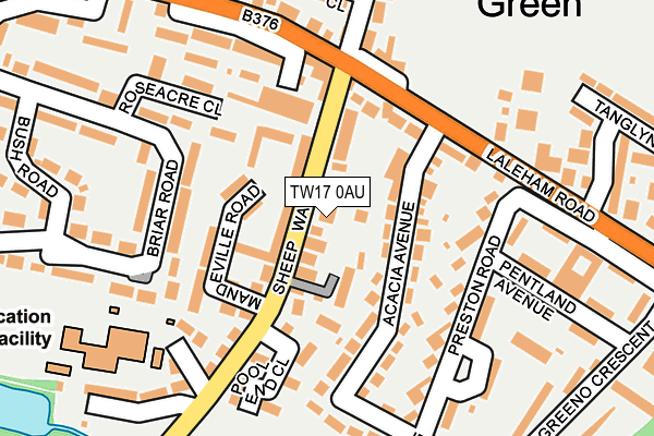 TW17 0AU map - OS OpenMap – Local (Ordnance Survey)