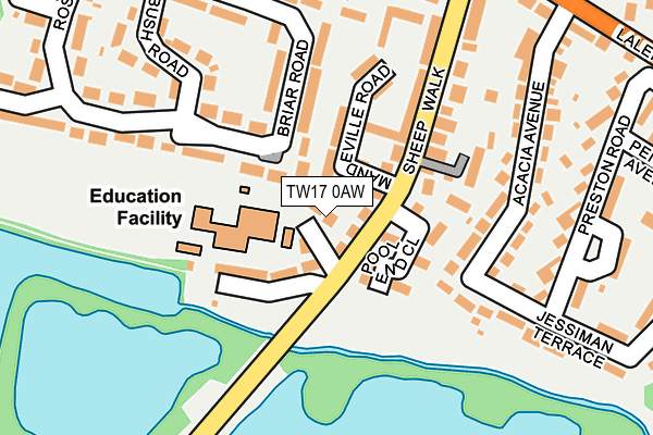 TW17 0AW map - OS OpenMap – Local (Ordnance Survey)