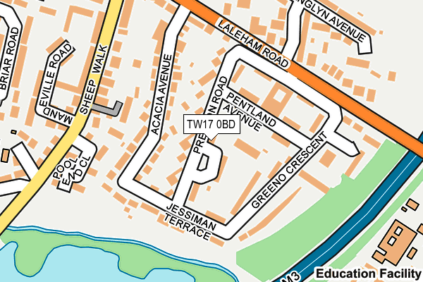 TW17 0BD map - OS OpenMap – Local (Ordnance Survey)