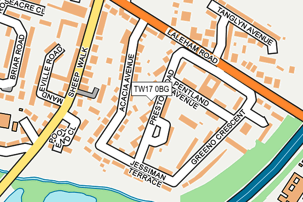 TW17 0BG map - OS OpenMap – Local (Ordnance Survey)