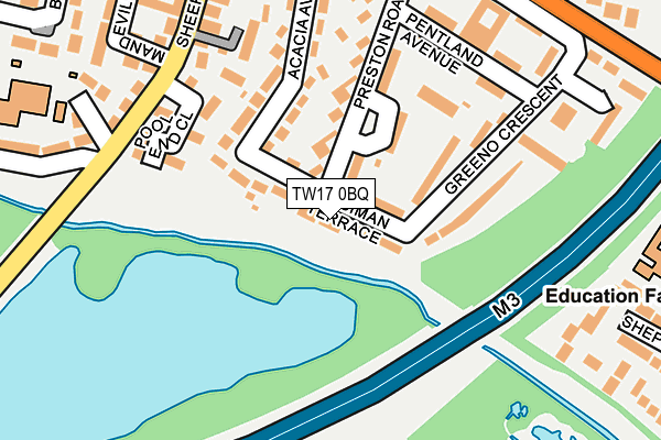 TW17 0BQ map - OS OpenMap – Local (Ordnance Survey)