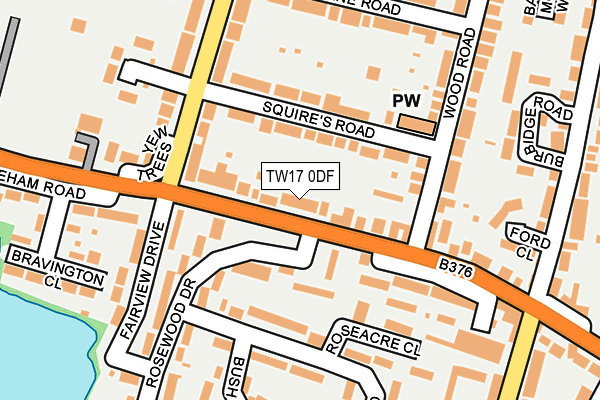 TW17 0DF map - OS OpenMap – Local (Ordnance Survey)