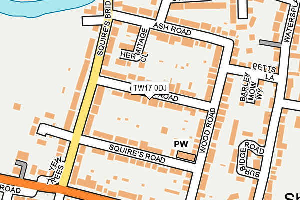 TW17 0DJ map - OS OpenMap – Local (Ordnance Survey)