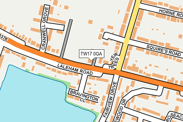 TW17 0GA map - OS OpenMap – Local (Ordnance Survey)