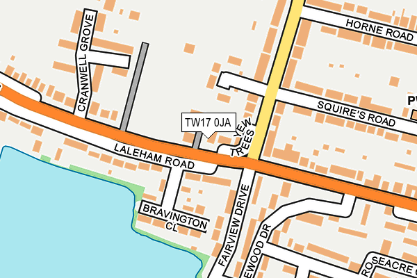 TW17 0JA map - OS OpenMap – Local (Ordnance Survey)