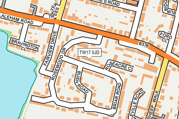 TW17 0JD map - OS OpenMap – Local (Ordnance Survey)