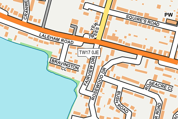 TW17 0JE map - OS OpenMap – Local (Ordnance Survey)