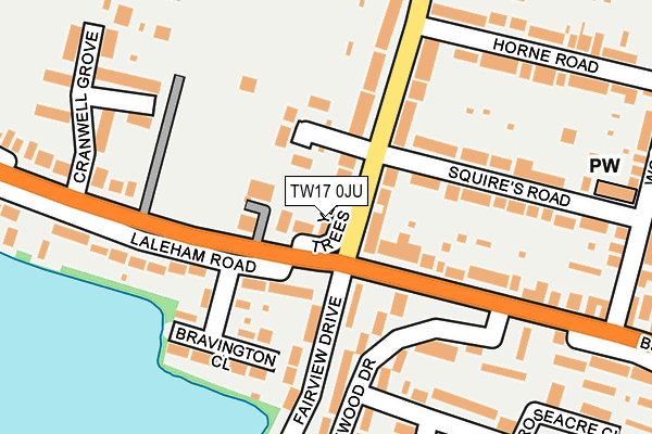 TW17 0JU map - OS OpenMap – Local (Ordnance Survey)