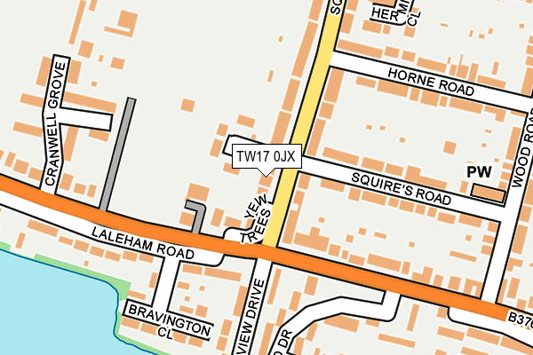 TW17 0JX map - OS OpenMap – Local (Ordnance Survey)
