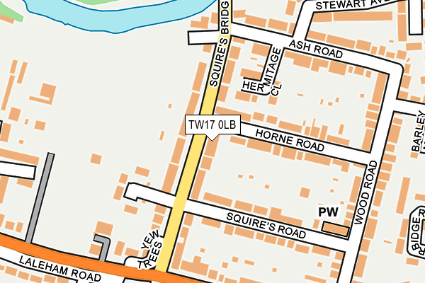 TW17 0LB map - OS OpenMap – Local (Ordnance Survey)