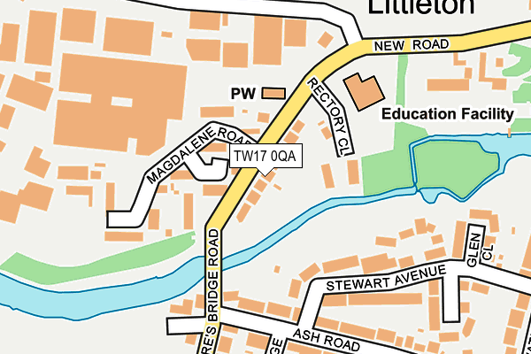 TW17 0QA map - OS OpenMap – Local (Ordnance Survey)
