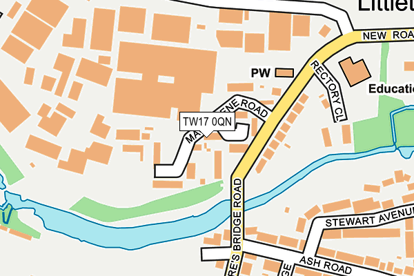 TW17 0QN map - OS OpenMap – Local (Ordnance Survey)