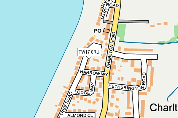 TW17 0RU map - OS OpenMap – Local (Ordnance Survey)