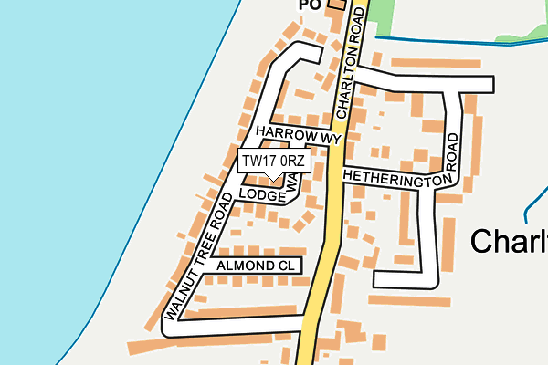 TW17 0RZ map - OS OpenMap – Local (Ordnance Survey)