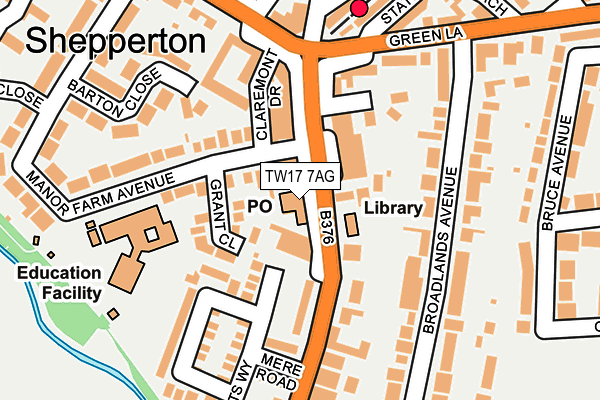 TW17 7AG map - OS OpenMap – Local (Ordnance Survey)