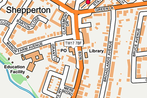 TW17 7BF map - OS OpenMap – Local (Ordnance Survey)