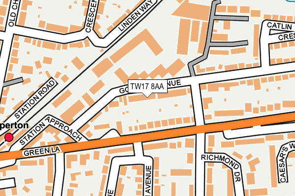 TW17 8AA map - OS OpenMap – Local (Ordnance Survey)