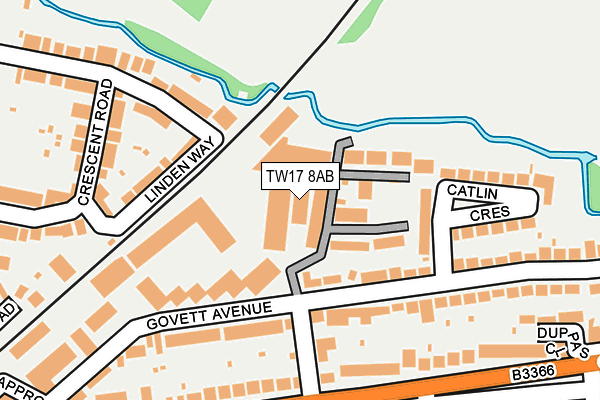 TW17 8AB map - OS OpenMap – Local (Ordnance Survey)