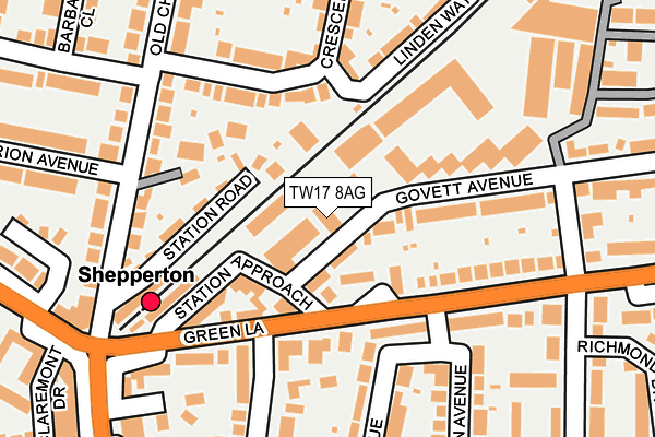 TW17 8AG map - OS OpenMap – Local (Ordnance Survey)