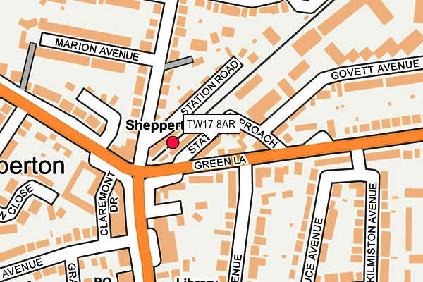 TW17 8AR map - OS OpenMap – Local (Ordnance Survey)