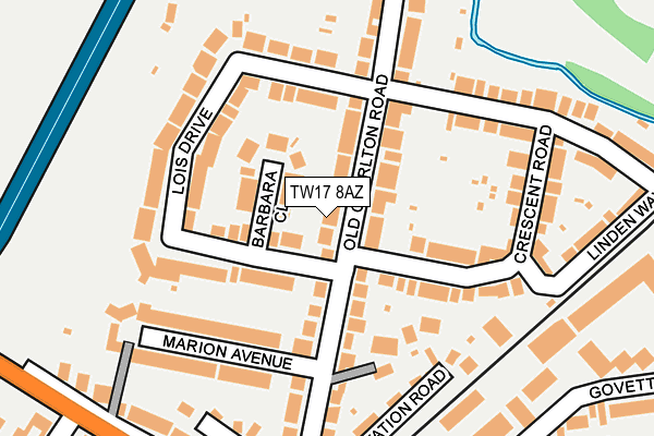 TW17 8AZ map - OS OpenMap – Local (Ordnance Survey)