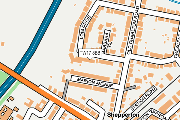 TW17 8BB map - OS OpenMap – Local (Ordnance Survey)