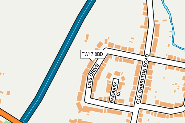 TW17 8BD map - OS OpenMap – Local (Ordnance Survey)