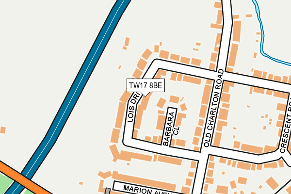 TW17 8BE map - OS OpenMap – Local (Ordnance Survey)