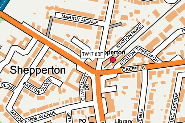 TW17 8BF map - OS OpenMap – Local (Ordnance Survey)