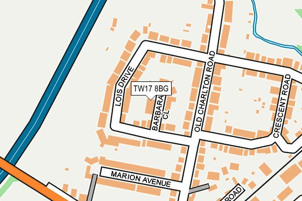 TW17 8BG map - OS OpenMap – Local (Ordnance Survey)