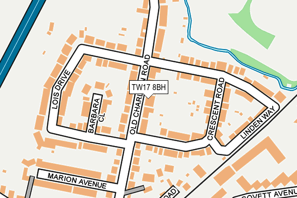 TW17 8BH map - OS OpenMap – Local (Ordnance Survey)