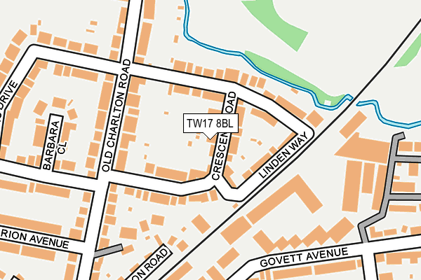 TW17 8BL map - OS OpenMap – Local (Ordnance Survey)