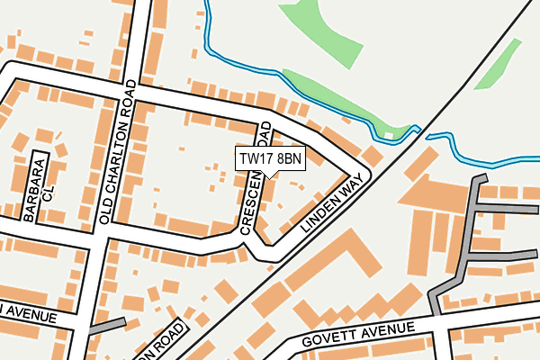 TW17 8BN map - OS OpenMap – Local (Ordnance Survey)