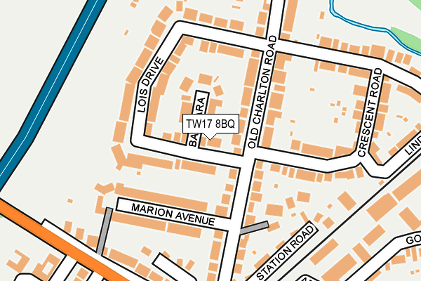 TW17 8BQ map - OS OpenMap – Local (Ordnance Survey)