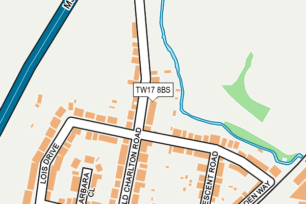 TW17 8BS map - OS OpenMap – Local (Ordnance Survey)