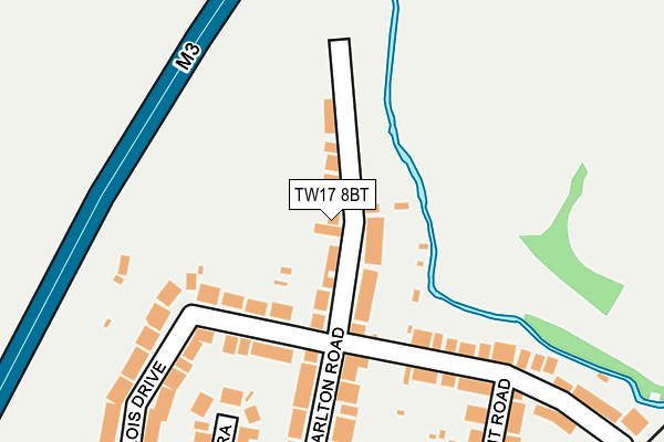 TW17 8BT map - OS OpenMap – Local (Ordnance Survey)