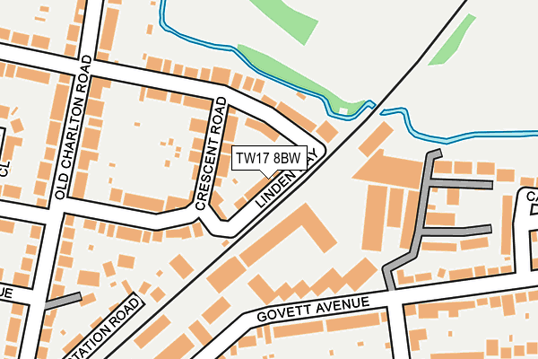 TW17 8BW map - OS OpenMap – Local (Ordnance Survey)