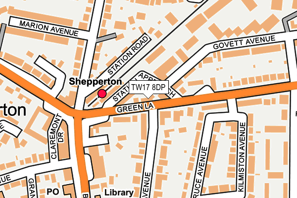 TW17 8DP map - OS OpenMap – Local (Ordnance Survey)