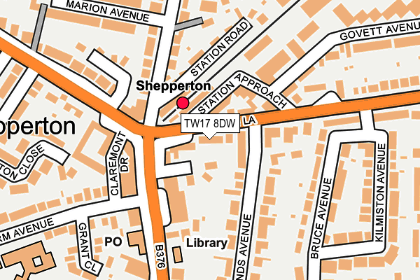 TW17 8DW map - OS OpenMap – Local (Ordnance Survey)