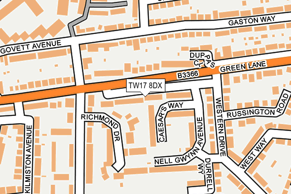 TW17 8DX map - OS OpenMap – Local (Ordnance Survey)