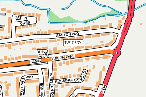 TW17 8DY map - OS OpenMap – Local (Ordnance Survey)