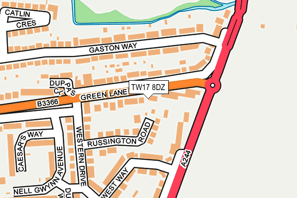 TW17 8DZ map - OS OpenMap – Local (Ordnance Survey)