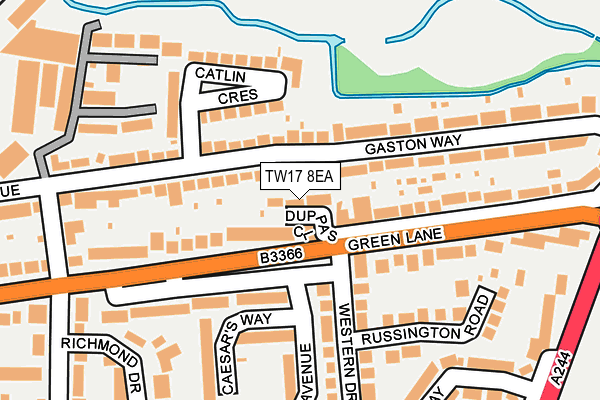 TW17 8EA map - OS OpenMap – Local (Ordnance Survey)
