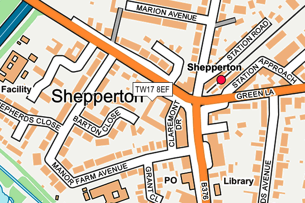 TW17 8EF map - OS OpenMap – Local (Ordnance Survey)