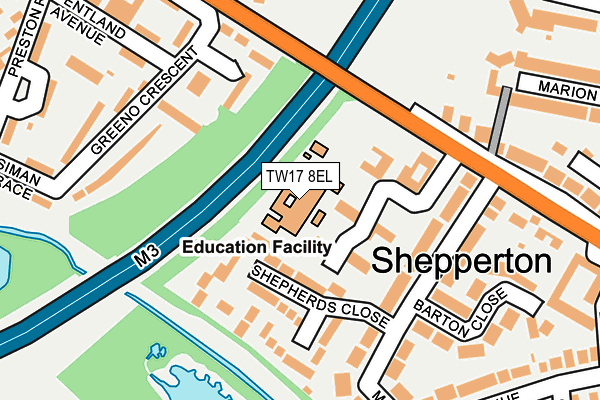 TW17 8EL map - OS OpenMap – Local (Ordnance Survey)